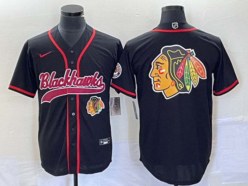 2023 Men Chicago Blackhawks adidas black blank NHL jerseys style 4